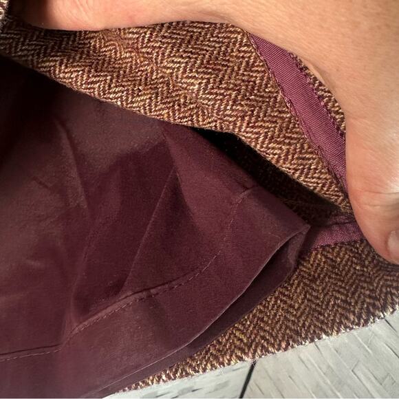 Eddie Bauer harringbone skirt front plate 90s vintage feminine warm academia - Picture 3 of 8